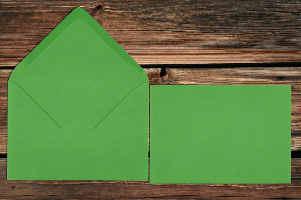 Briefhüllen 110x156 mm Nassklebend Wiesengrün 120 g/qm